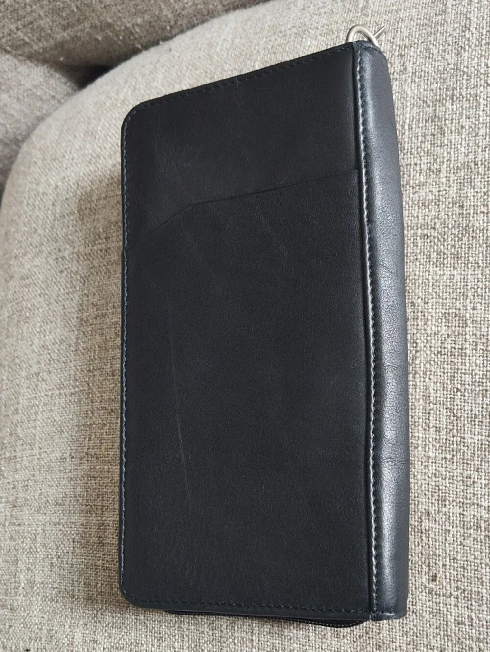 Dilana Zip-Around Black Leather Wallet Phone Case - Classic Organizer